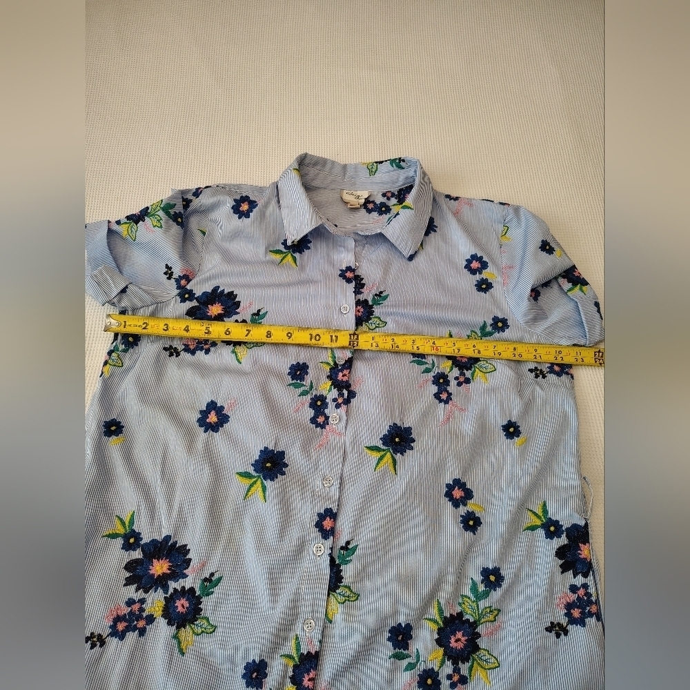 Beige By Eci Floral Blue Dress Size 14 - Picture 4 of 8